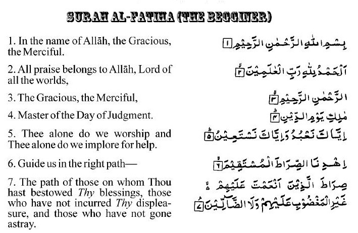 Surah al Fatiha